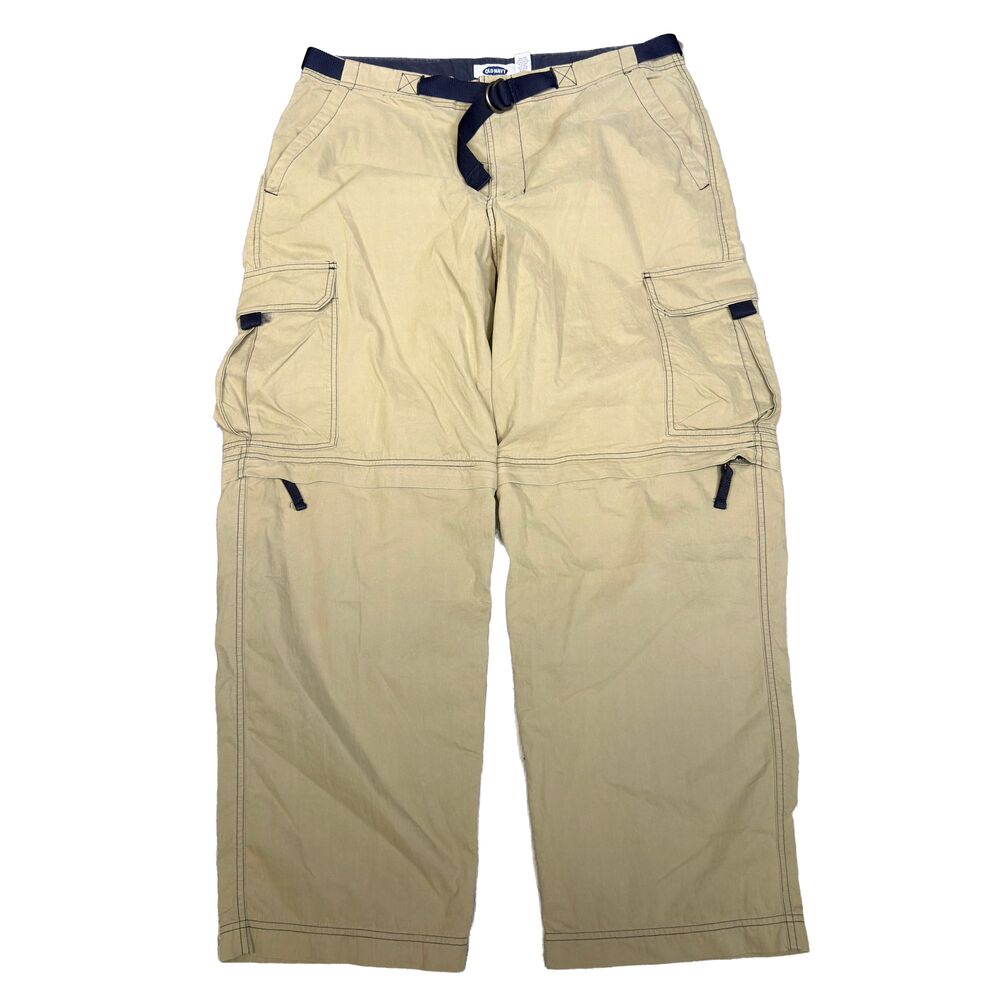 Old Navy Men's Convertible Cargo Pants Zip Off 38x32(30) Tan Vintage Y2K Hiking